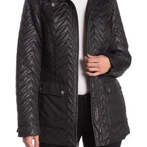 Via Spiga quilted chevron stitch coat size M